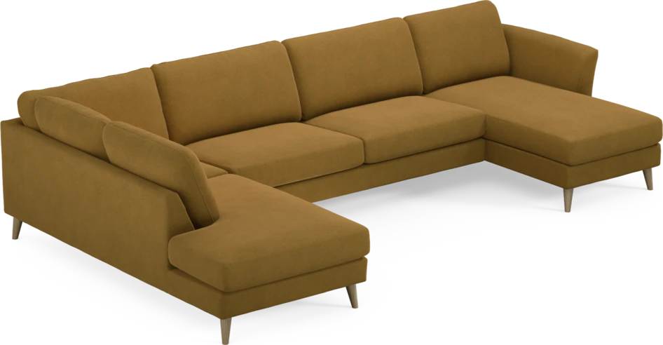 Bridge - 3-sits soffa med divan vänster och schäslong höger - Gul