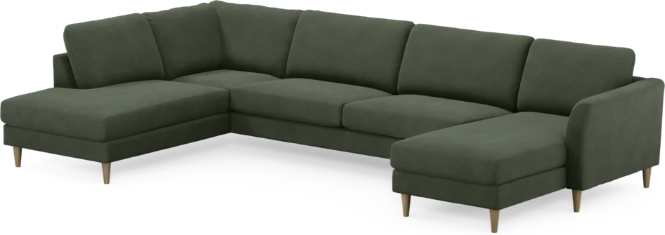 Bridge - 3-sits soffa med divan vänster och schäslong höger - Grön