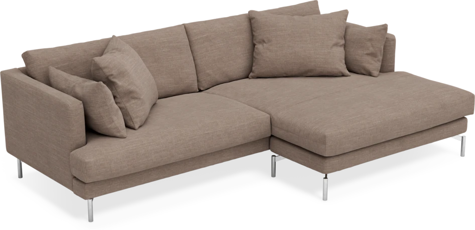 Harper - 4-sits med schäslong XL höger - Brun