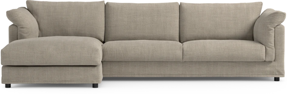 Cherrie - 3-sits soffa med schäslong vänster, med kappa - Beige
