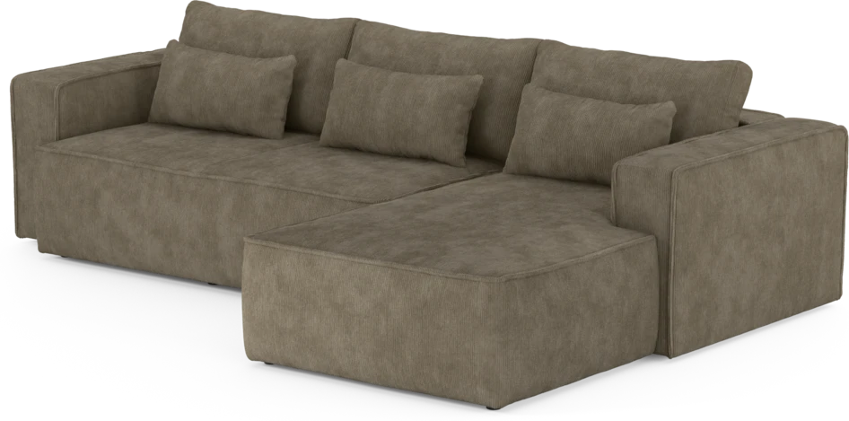 Ide - Bäddsoffa 3-sits med schäslong höger - Beige