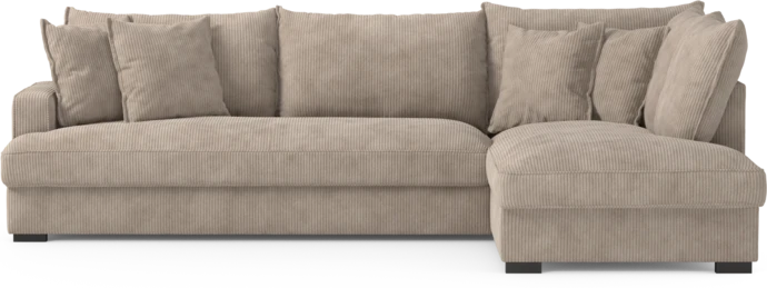 Mila, 3-sits soffa med divan höger, hel dyna