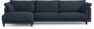 Cherrie - 3-sits soffa med schäslong vänster, fast klädsel - Blå