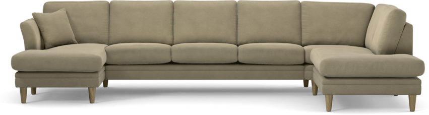 Eden - 3-sits soffa med schäslong vänster och divan höger - Beige
