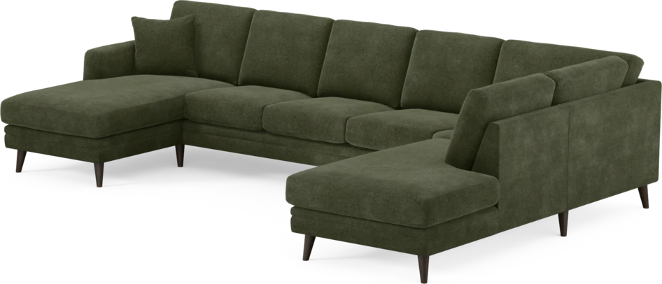 Eden - 3-sits soffa med schäslong vänster och divan höger - Grön