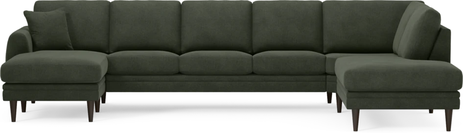 Eden - 3-sits soffa med schäslong vänster och divan höger - Grön