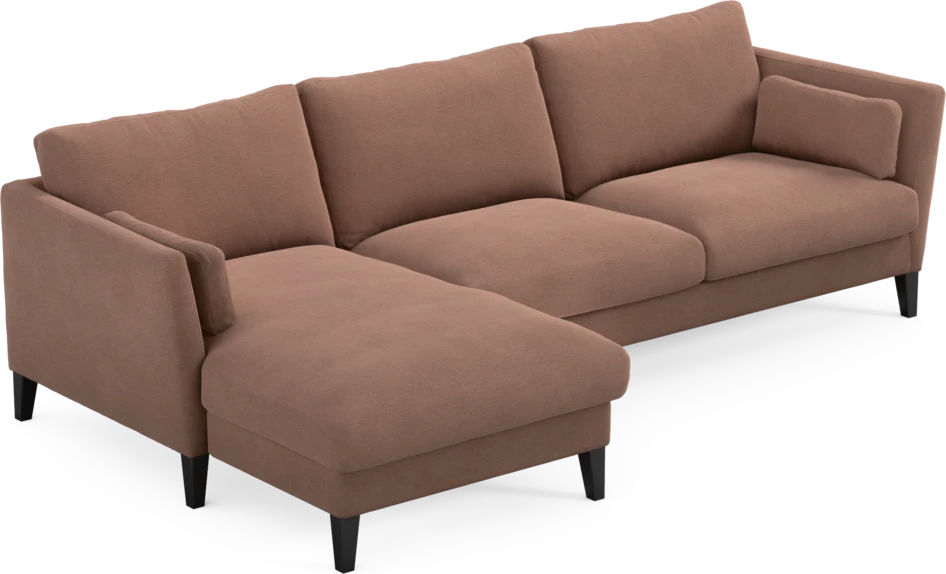 Winston - 3-sits soffa med schäslong, vändbar - Rosa