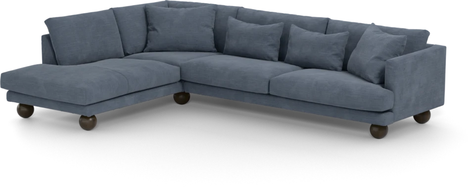Harper - 3-sits soffa med divan vänster - Blå