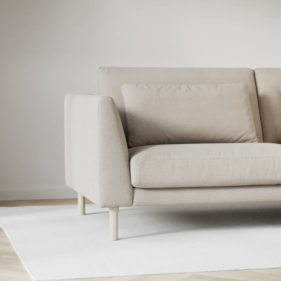 Willow - 4-sits soffa, hel dyna, fast klädsel - Beige