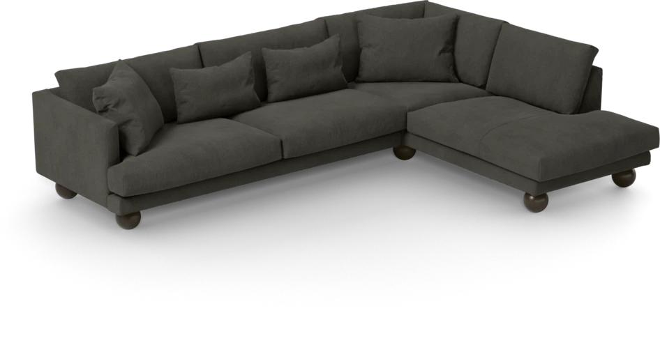 Harper - 3-sits soffa med divan höger - Grå