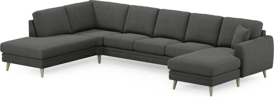 Eden - 3-sits soffa med divan vänster och schäslong höger - Grå