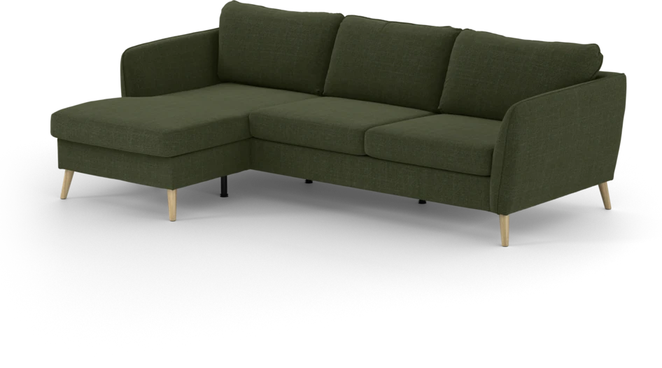 County - 3-sits soffa med flyttbar schäslong - Grön