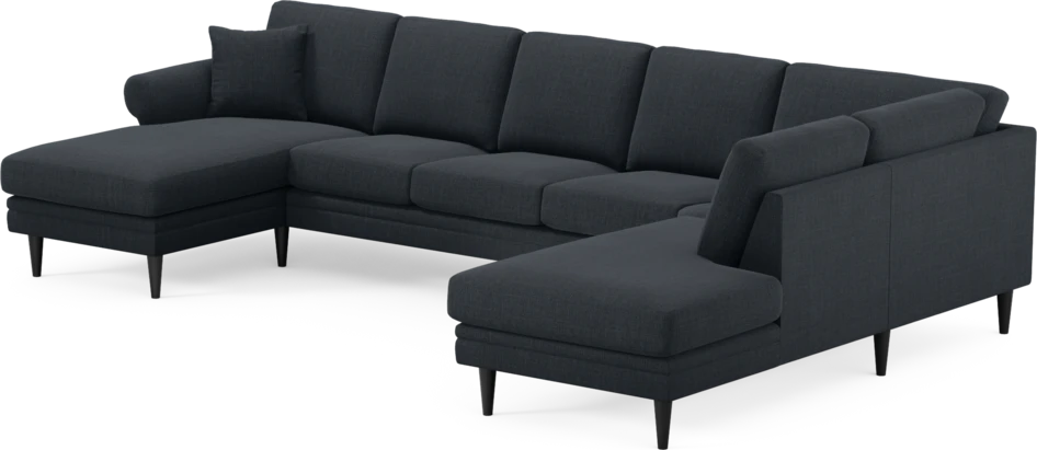 Eden - 3-sits soffa med schäslong vänster och divan höger - Blå