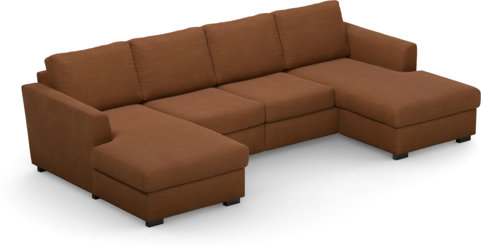 Friday - 2-sits soffa med två schäslonger - Orange