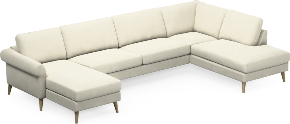 Bridge - 3-sits soffa med schäslong vänster och divan höger - Vit