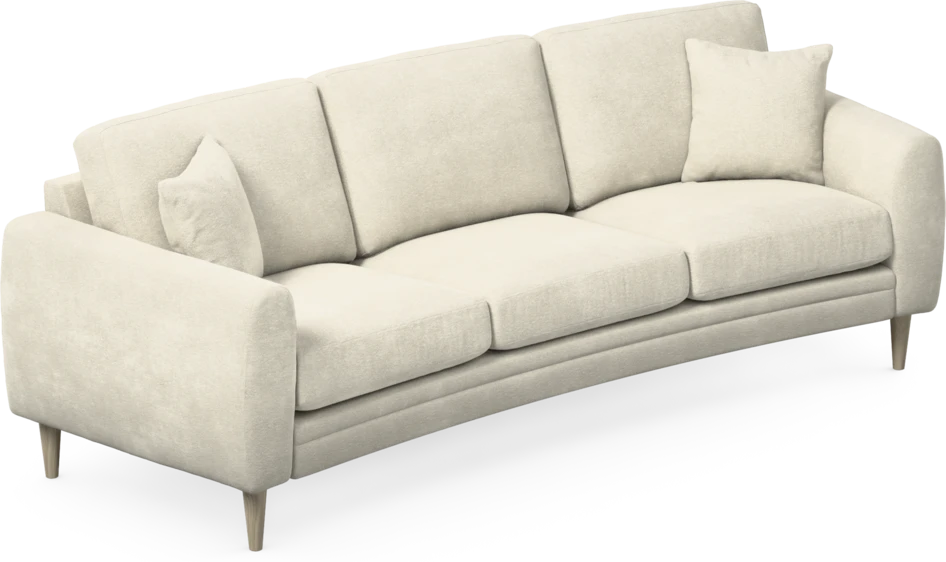 Eden - 3-sits soffa svängd - Vit