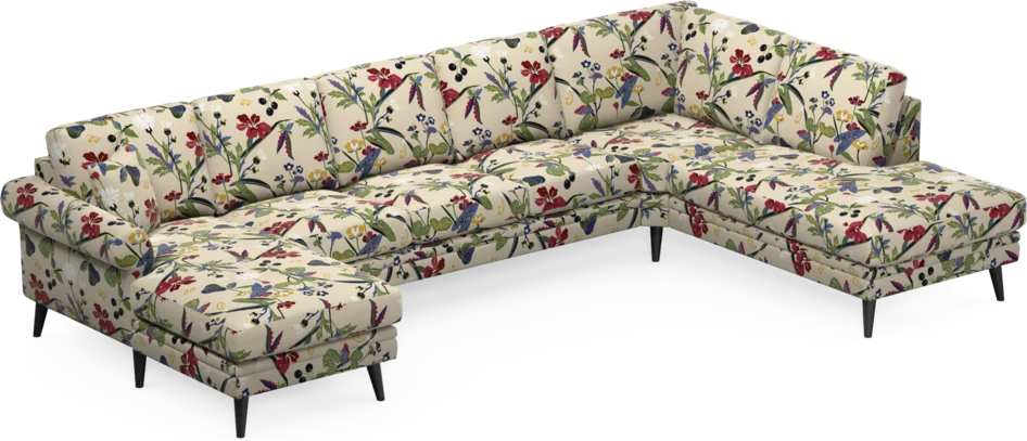 Eden - 3-sits soffa med schäslong vänster och divan höger - Flerfärgad