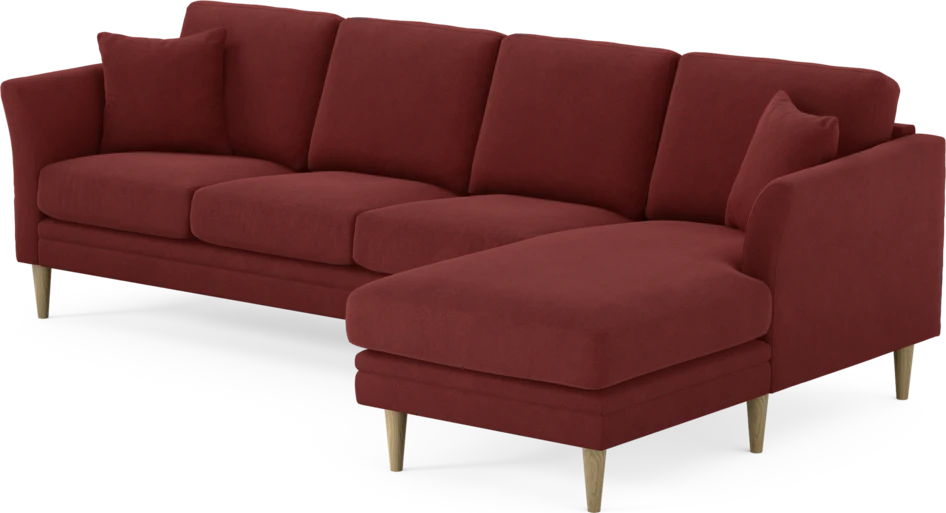 Eden - 3-sits soffa med schäslong - Röd