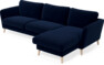 Bridge - 3-sits soffa med schäslong höger - Blå