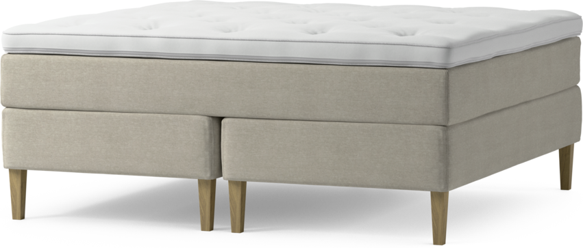 Delux Dream - Kontinentalsäng, dubbelsäng med bäddmadrass och sängben - Beige