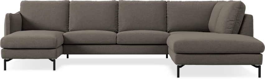 Madison Lux - 2-sits soffa med schäslong vänster och divan höger - Brun