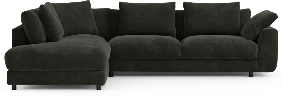 Amie - 3-sits med divan vänster - Svart