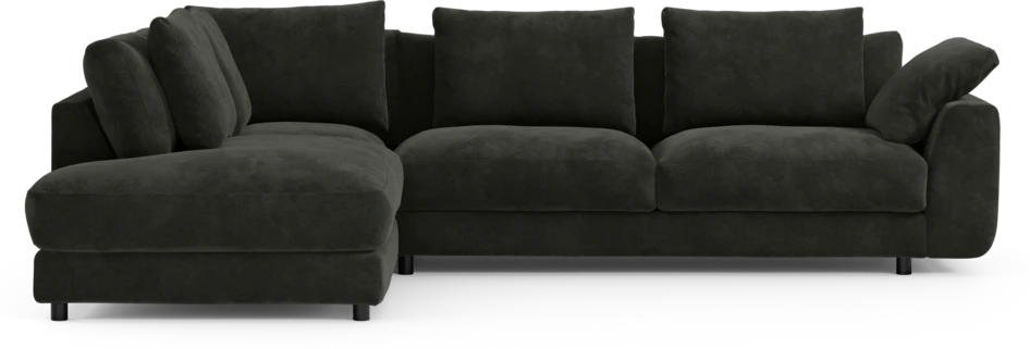 Amie - 3-sits med divan vänster - Svart