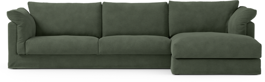 Cherrie Klädsel - Klädsel till 3-sits med schäslong höger - Grön