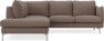 Madison - 2-sits soffa med divan vänster - Brun