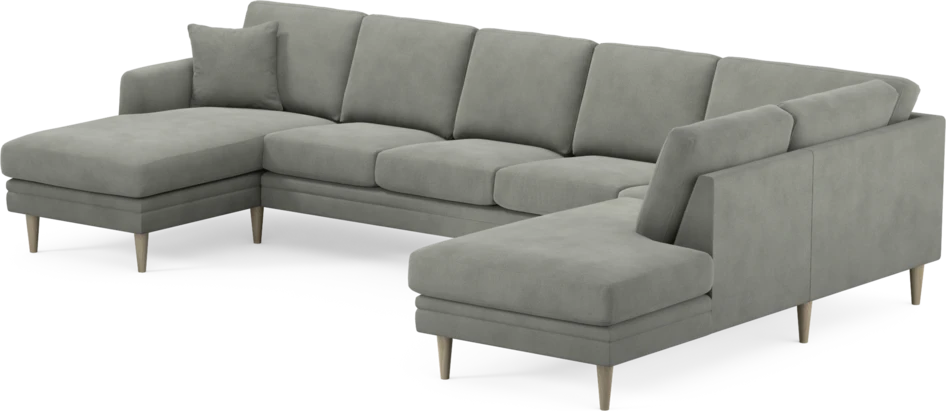 Eden - 3-sits soffa med schäslong vänster och divan höger - Grå
