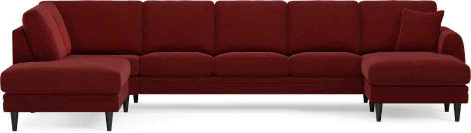 Eden - 3-sits soffa med divan vänster och schäslong höger - Röd
