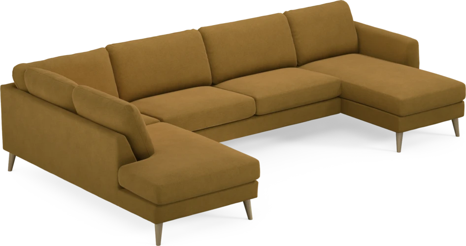 Bridge - 3-sits soffa med divan vänster och schäslong höger - Gul