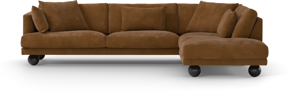 Harper - 3-sits soffa med divan höger - Orange