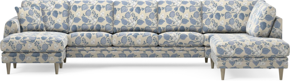 Eden - 3-sits soffa med schäslong vänster och divan höger - Flerfärgad