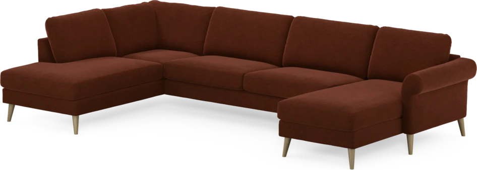 Bridge - 3-sits soffa med divan vänster och schäslong höger - Orange