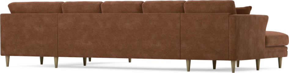 Eden - 3-sits soffa med schäslong vänster och divan höger - Orange