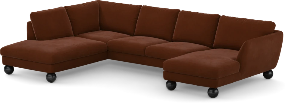 Madison - 2-sits soffa med divan vänster och schäslong höger - Orange