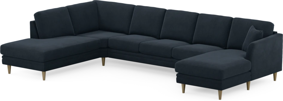 Eden - 3-sits soffa med divan vänster och schäslong höger - Blå