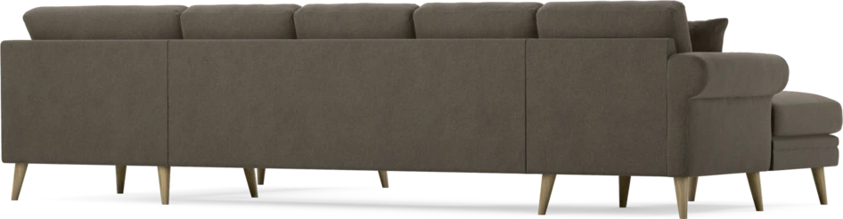 Eden - 3-sits soffa med schäslong vänster och divan höger - Brun