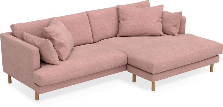 Harper - 4-sits med schäslong XL höger - Rosa