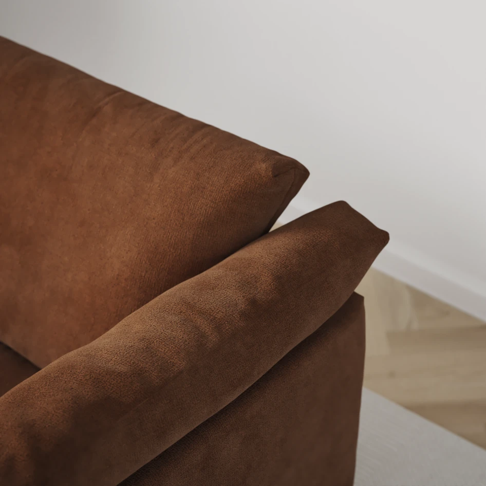 Cherrie - 2,5-sits soffa, hel dyna, fast klädsel - Orange