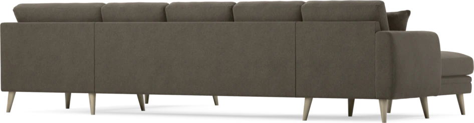 Eden - 3-sits soffa med schäslong vänster och divan höger - Brun