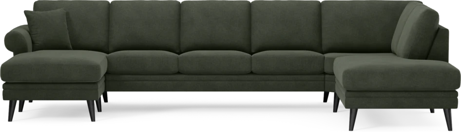 Eden - 3-sits soffa med schäslong vänster och divan höger - Grön