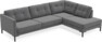 Rio - 3-sits soffa med divan höger - Grå
