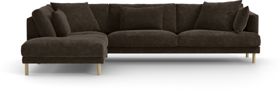 Harper - 3-sits soffa med divan vänster - Brun