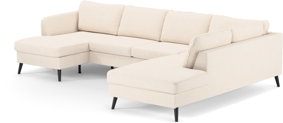 County - 3-sits soffa med schäslong vänster och divan höger - Vit