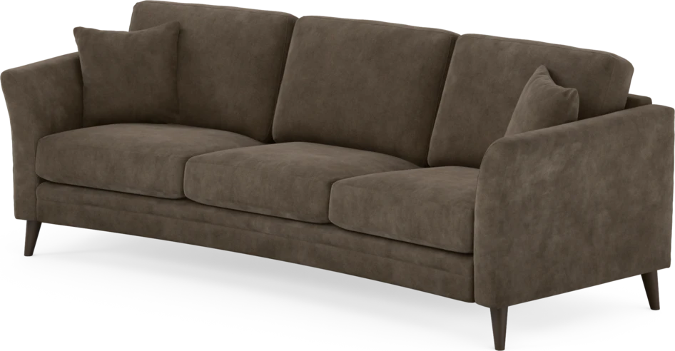 Eden - 3-sits soffa svängd - Brun