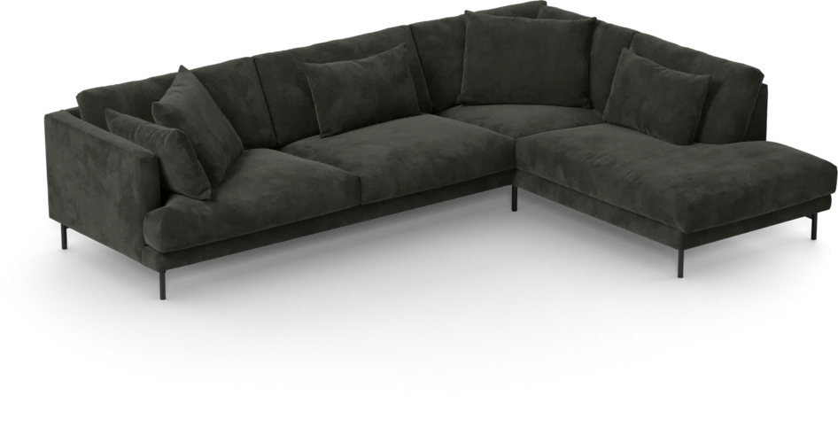 Harper - 3-sits soffa med divan höger - Svart