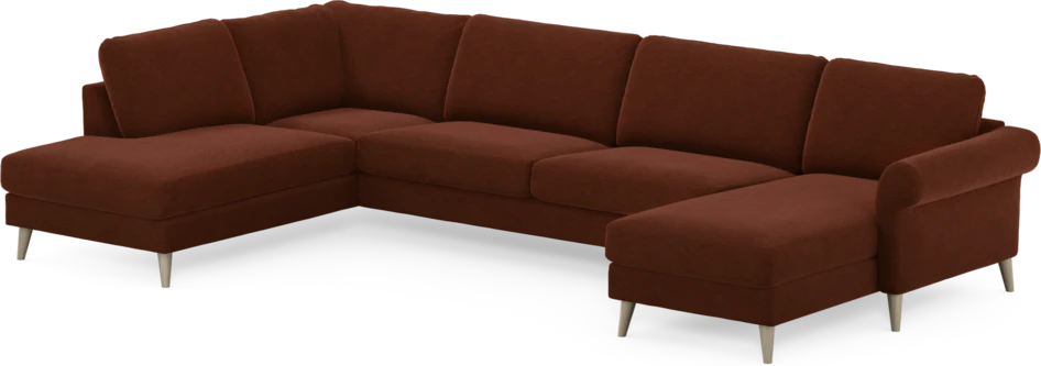 Bridge - 3-sits soffa med divan vänster och schäslong höger - Orange