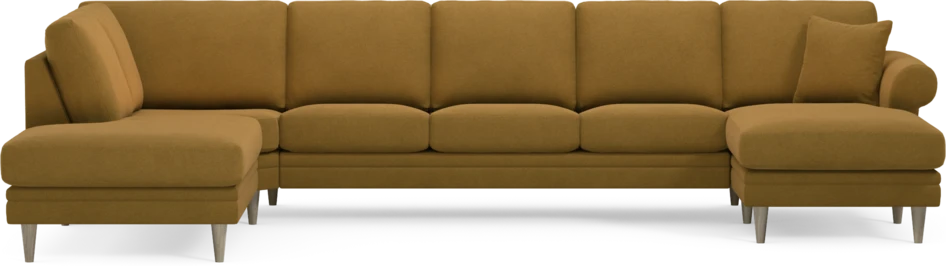 Eden - 3-sits soffa med divan vänster och schäslong höger - Gul
